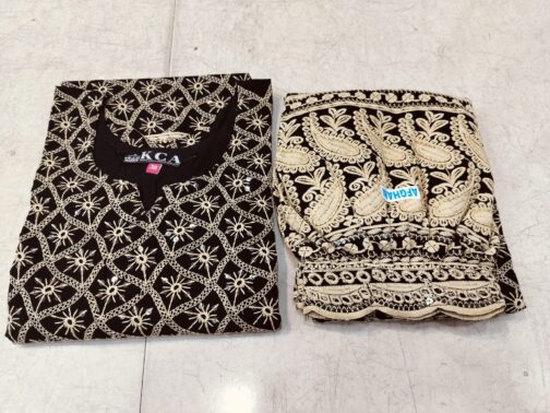 Lucknowi Chikankari Afghani Salwar Kurti Set - Image 3
