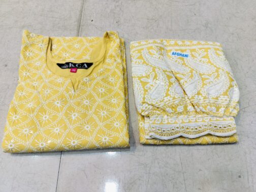 Lucknowi Chikankari Afghani Salwar Kurti Set - Image 3