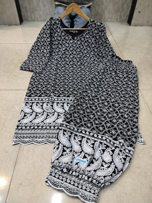 Lucknowi Chikankari Afghani Salwar Kurti Set