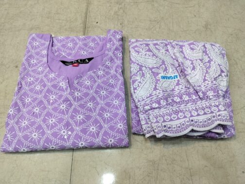 Lucknowi Chikankari Afghani Salwar Kurti Set - Image 3
