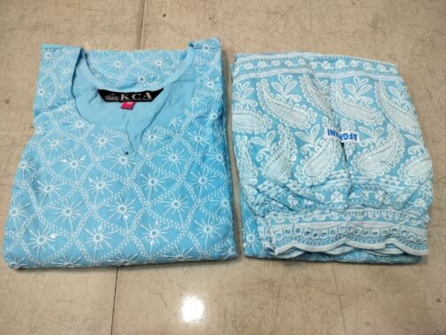 Lucknowi Chikankari Afghani Salwar Kurti Set - Image 3
