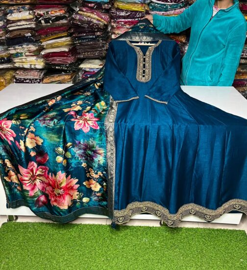 Beautiful Anarkali Gown With Embroidery