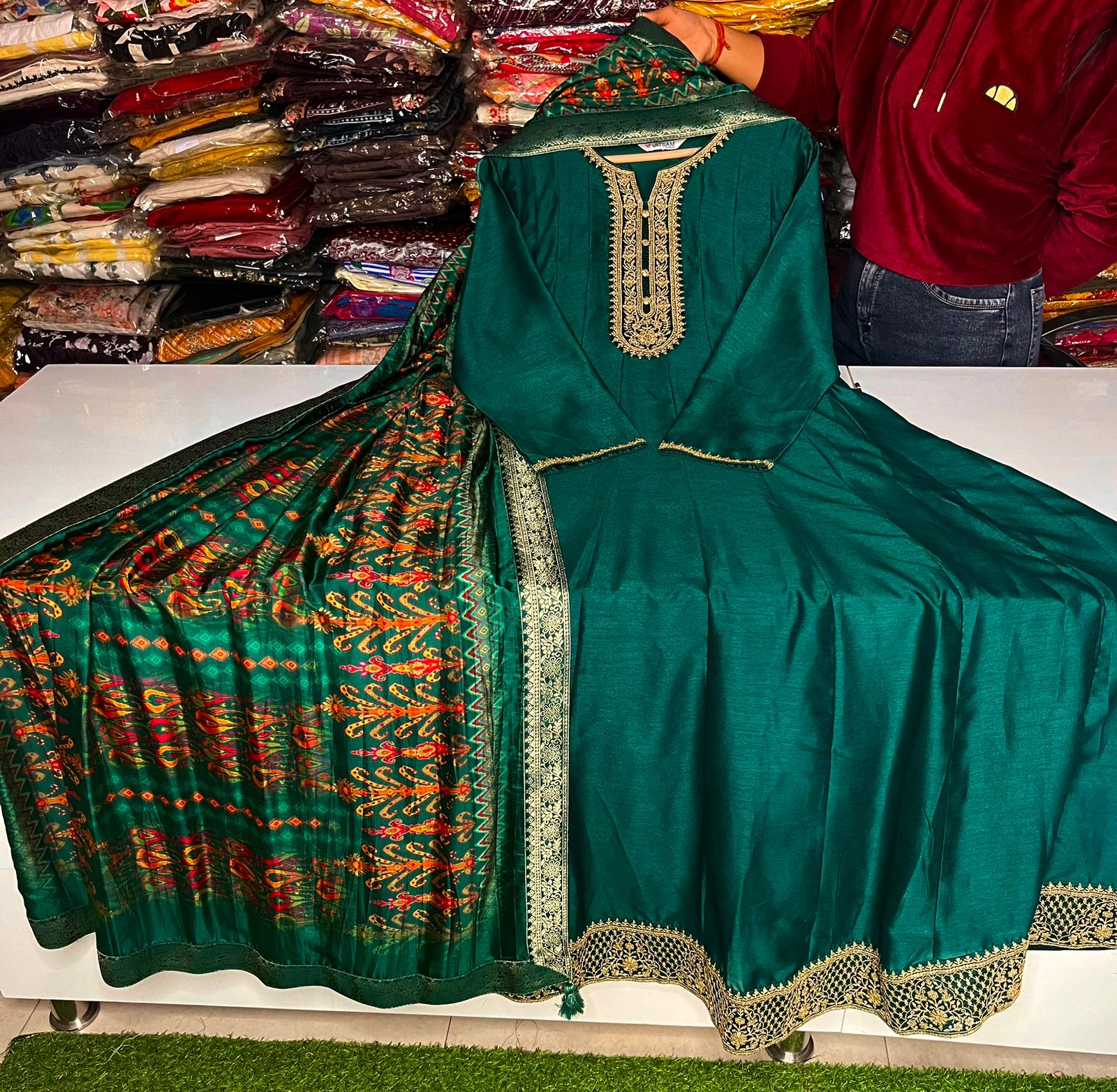 Beautiful Anarkali Gown With Embroidery