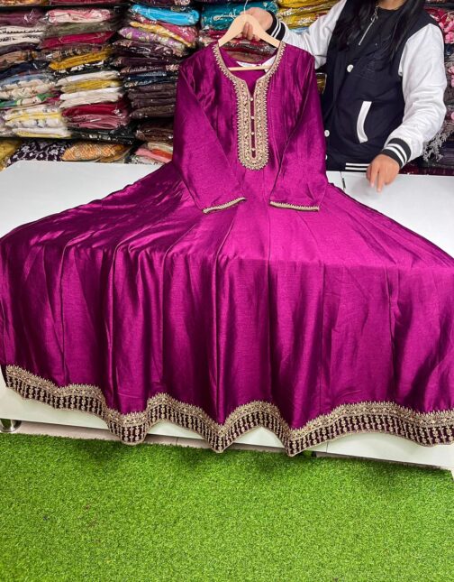 Beautiful Anarkali Gown With Embroidery - Image 2