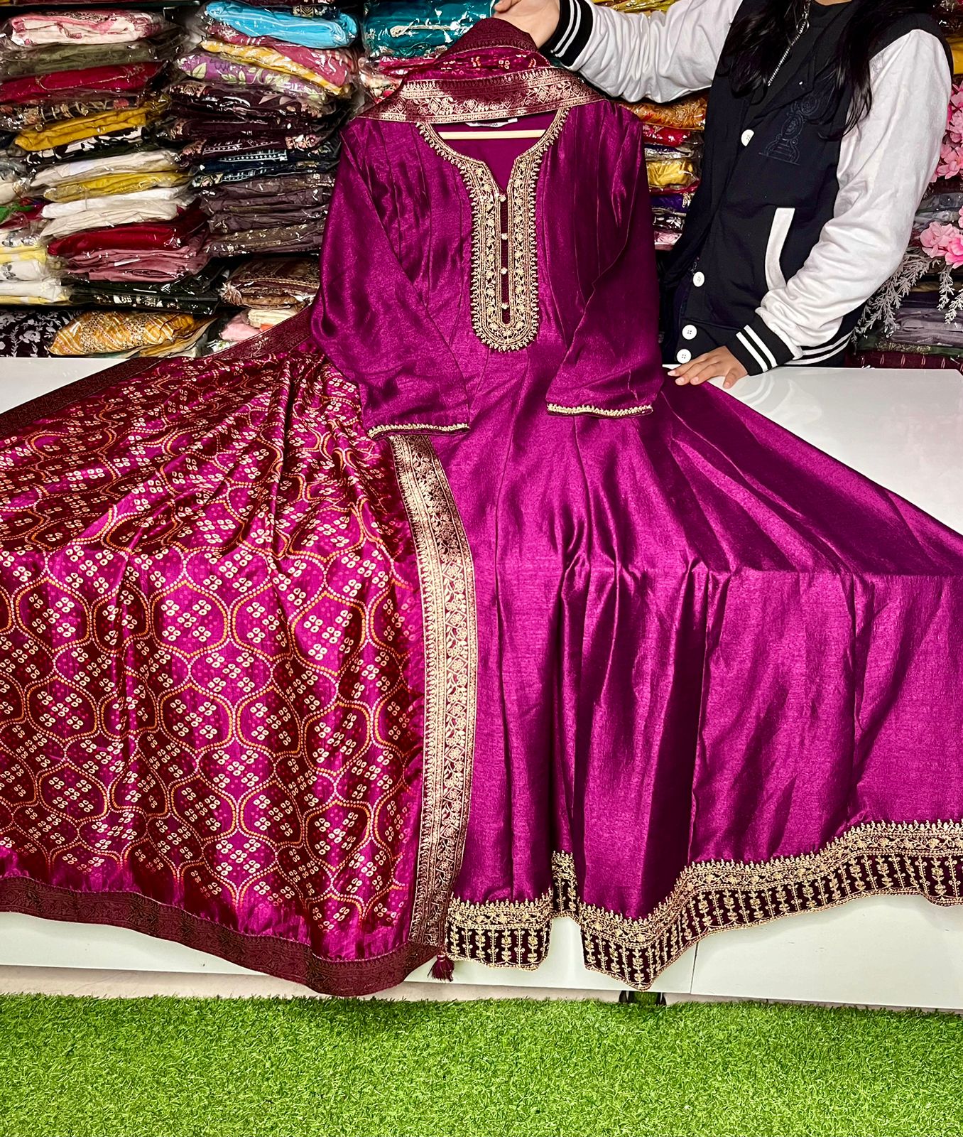 Beautiful Anarkali Gown With Embroidery