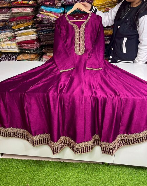 Beautiful Anarkali Gown With Embroidery - Image 3