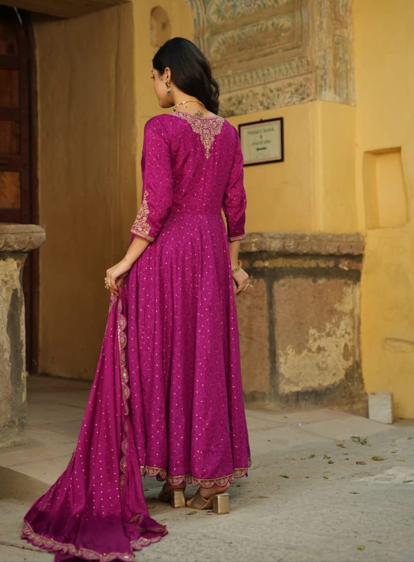 Pure Crepe Designer Anarkali - Image 6