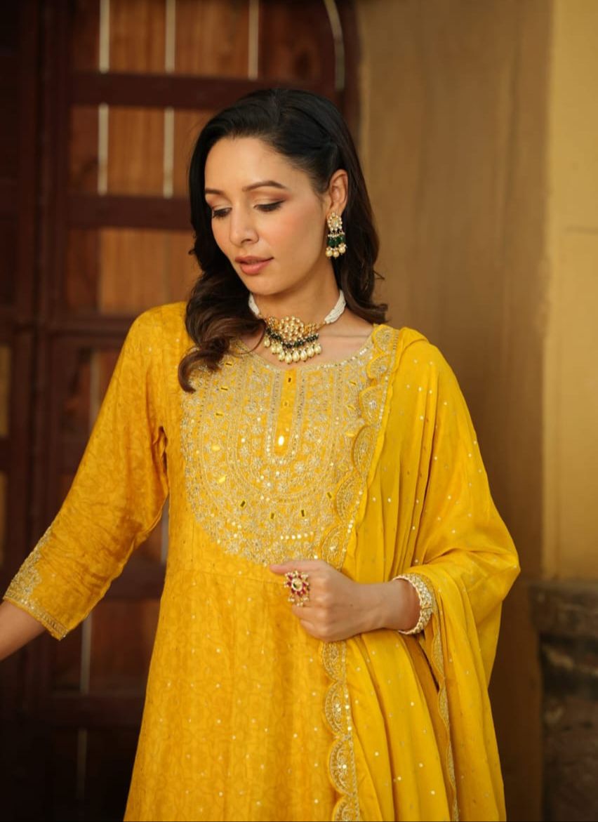 Pure Crepe Designer Anarkali - Image 4