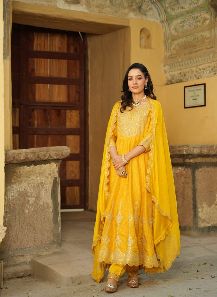 Pure Crepe Designer Anarkali