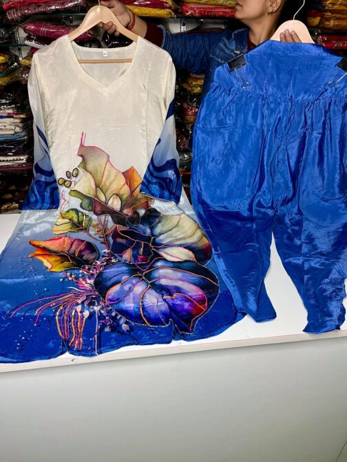 Designer Chinon Dhoti Set - Image 2