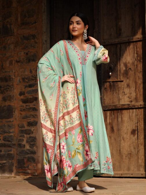 Beautiful Pure Butter Muslin Suit - Image 3