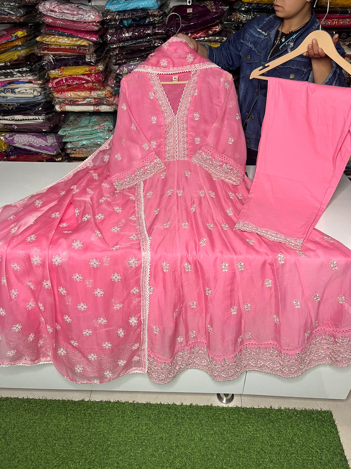 Beautiful Organza Anarkali Set