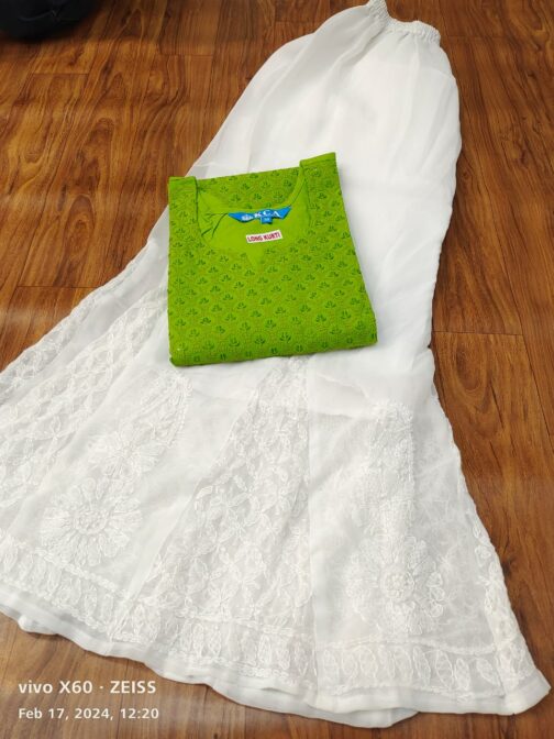 Chikankari Kurti Georgette Sharara - Image 18