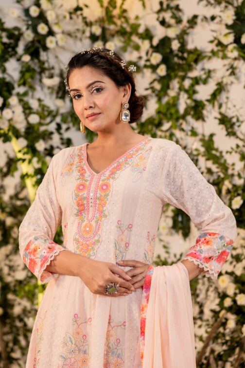 Anarkali Kurti With Digital Print & Embroidery - Image 4