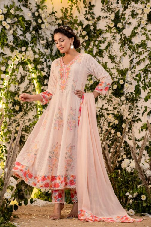 Anarkali Kurti With Digital Print & Embroidery - Image 3