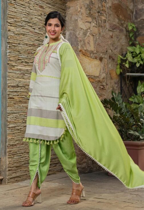 Beautiful Designer Kurti Set With Dhoti