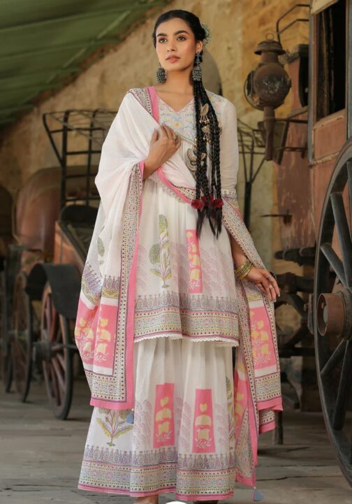 Beautiful Three Piece Peplum Style Kurti - Image 3