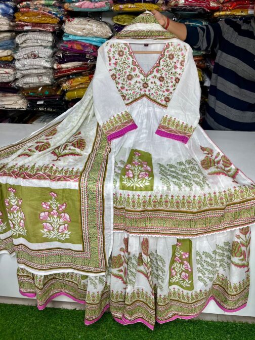 Beautiful Three Piece Peplum Style Kurti - Image 5