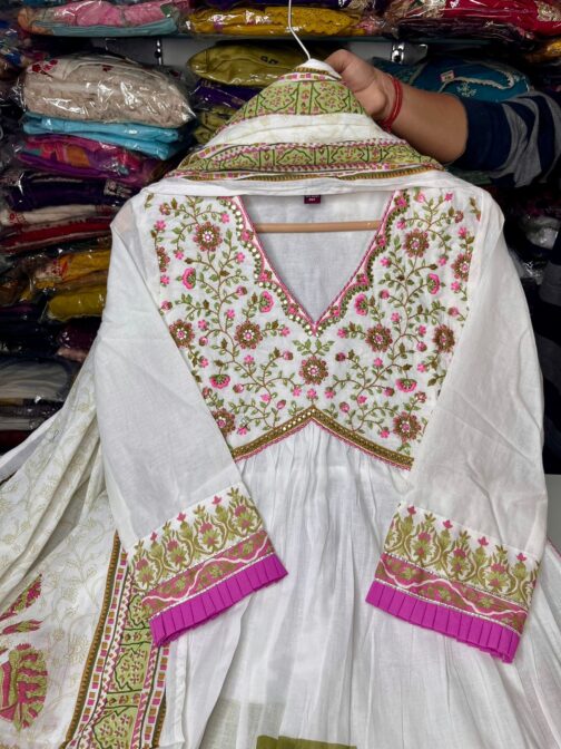 Beautiful Three Piece Peplum Style Kurti - Image 7