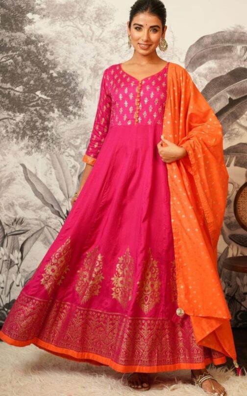 Designer Premium Art Silk Anarkali Gown