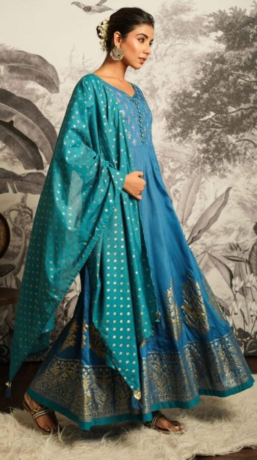 Designer Premium Art Silk Anarkali Gown