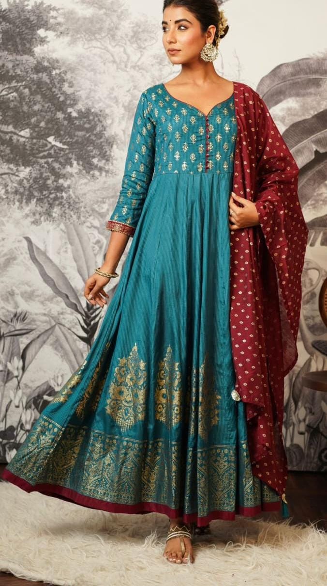 Designer Premium Art Silk Anarkali Gown