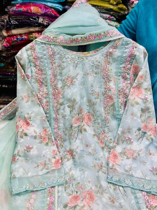 Pure Organza Pakistani Suit - Image 5