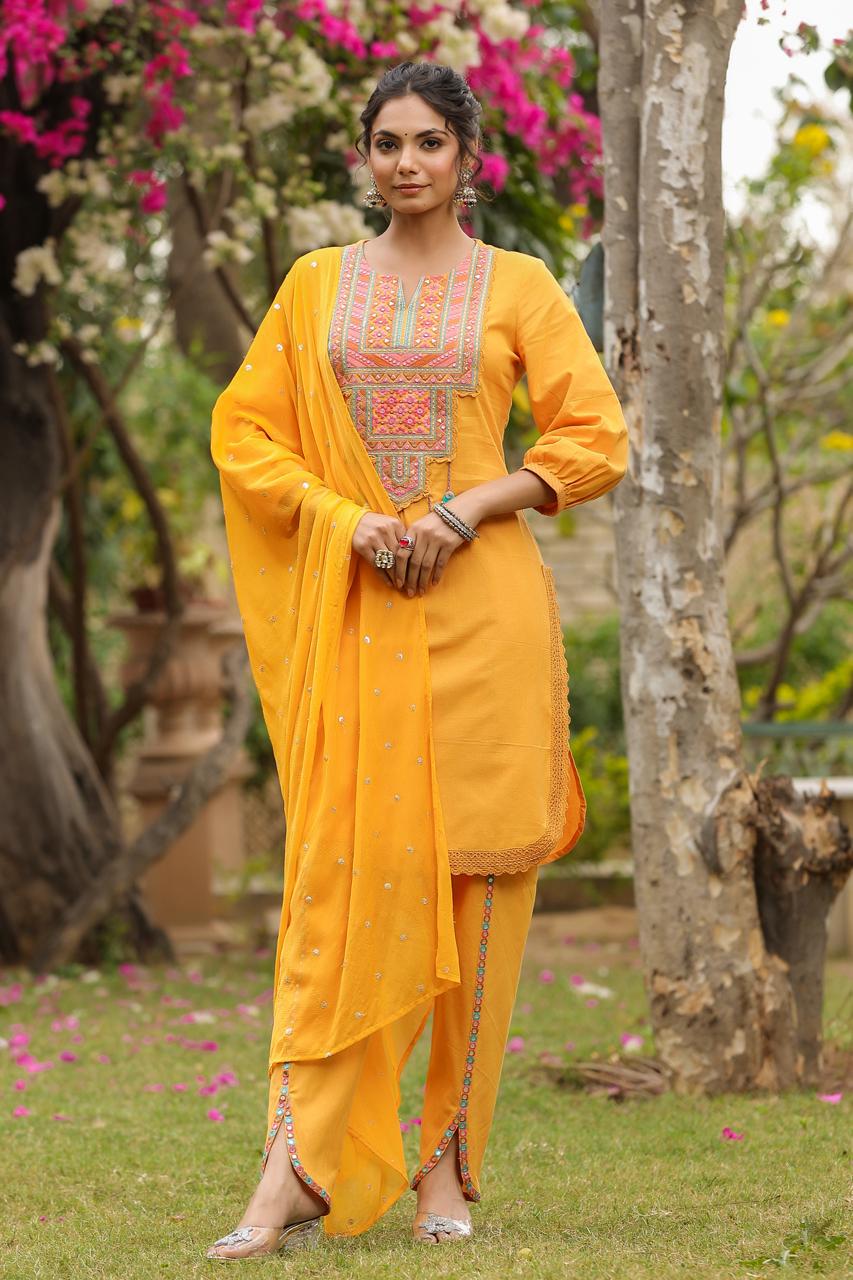 Beautiful Three Piece Set With Dhoti