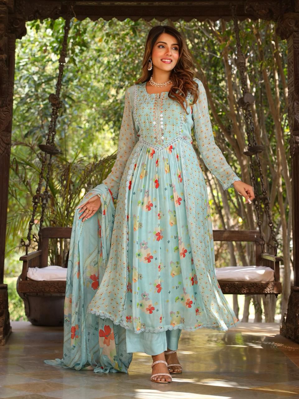 Arina- Designer Pure Chiffon Suit Set
