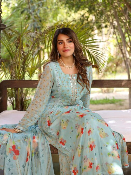 Arina- Designer Pure Chiffon Suit Set
