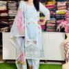 Sahira- Designer Pakistani Suit with Digital Print Organza Dupatta - Image 5