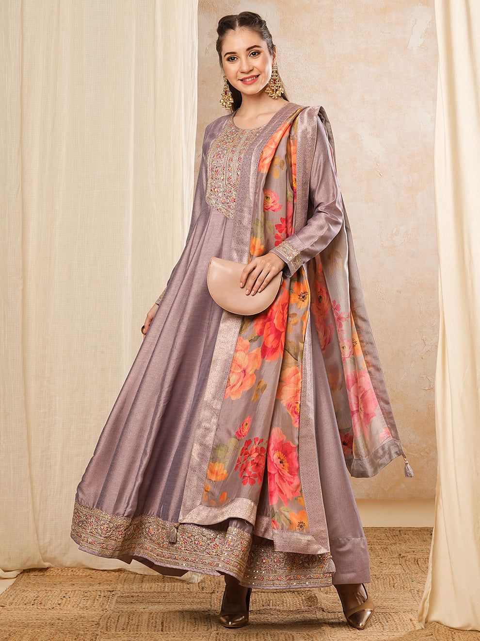 Maisha - Silk Anarkali Gown