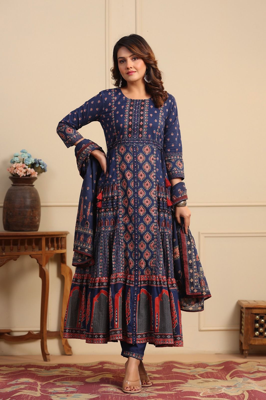 Mili-Beautiful Pure Cotton Anarkali Set