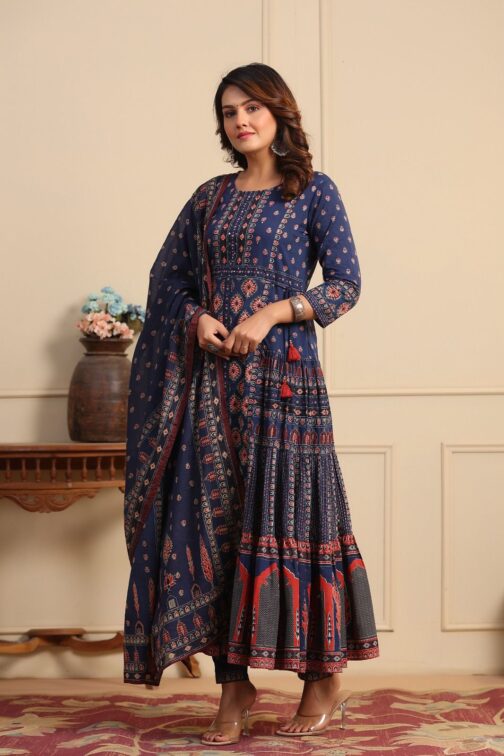 Mili-Beautiful Pure Cotton Anarkali Set