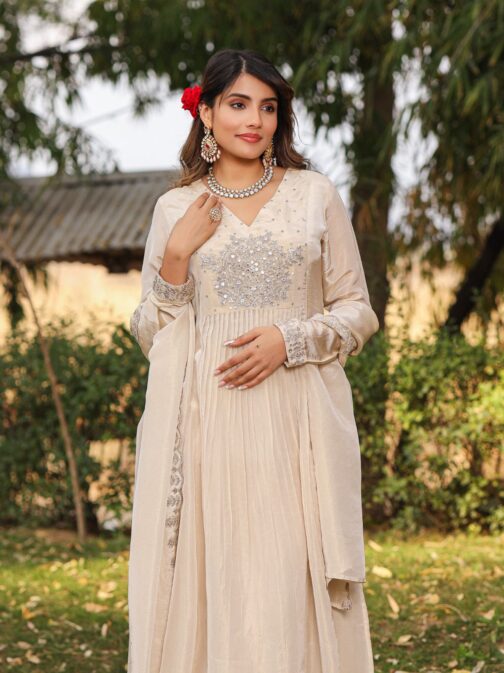 Ruhi- Pure Tissue Shimmer Designer Suit