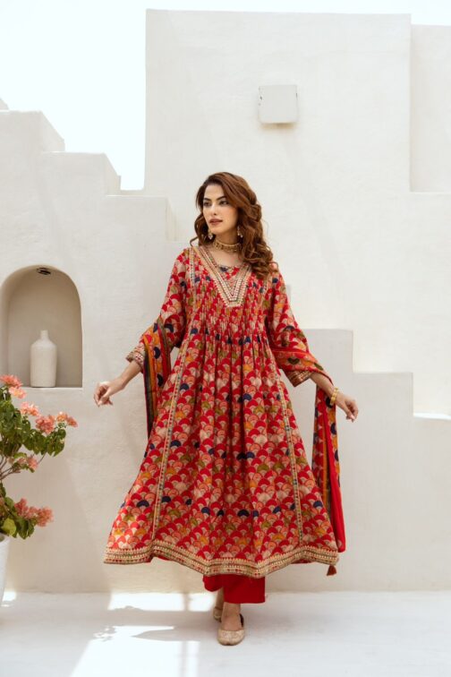 Pure Muslin Anarkali Set