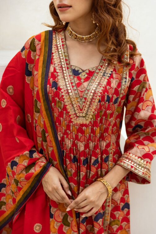 Pure Muslin Anarkali Set