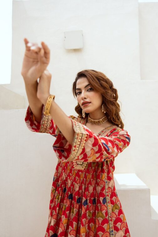 Pure Muslin Anarkali Set