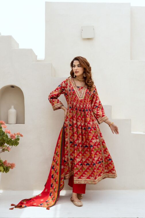 Pure Muslin Anarkali Set
