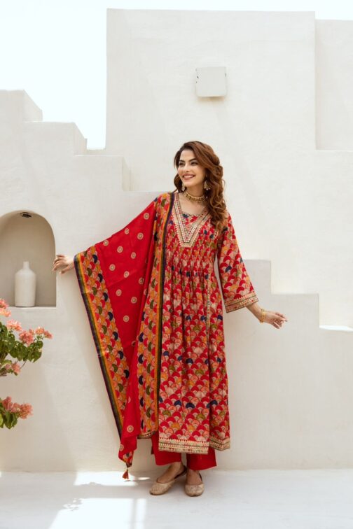 Pure Muslin Anarkali Set