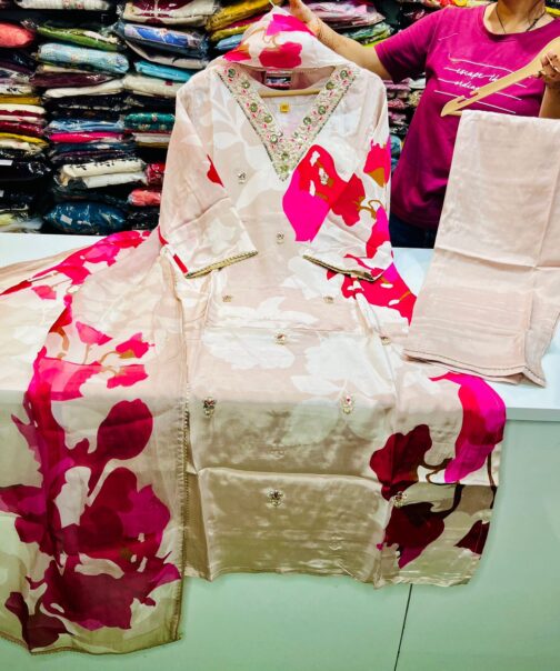 Natural Crape Designer Suit