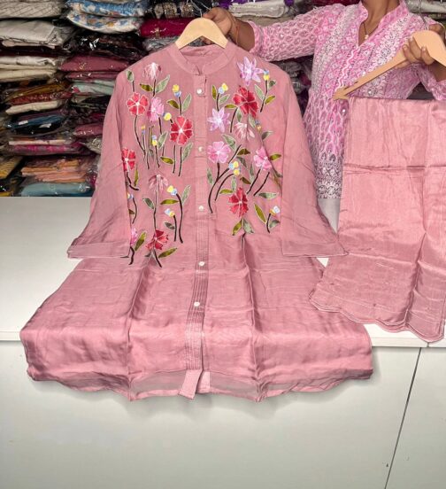 Pure Organza Embroidered Coord Set