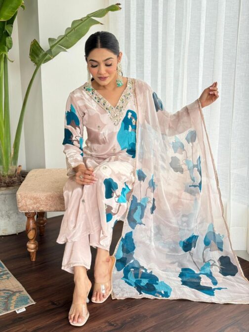 Pure Natural Crape Designer Suit