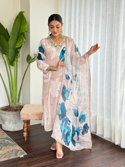 Pure Natural Crape Designer Suit