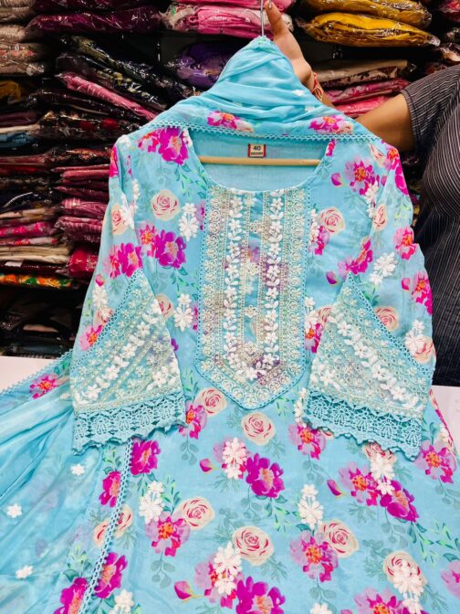 Digital Print Pure Chinon Pakistani Suit - Image 4