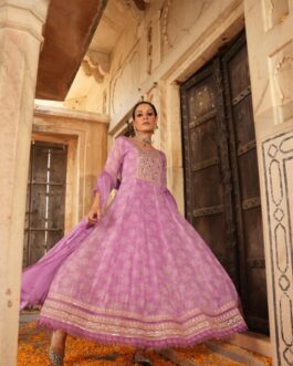 Pure Organza Anarkali Set