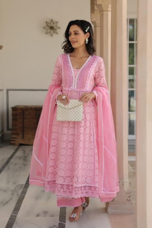 Crocia Net Anarkali Set