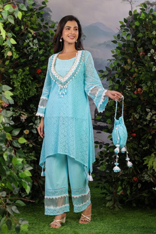 Designer Coord Set with Potli Bag