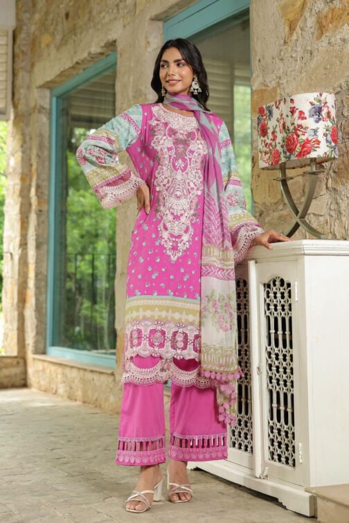 Pakistani Embroidered Suit with Pure Dupatta