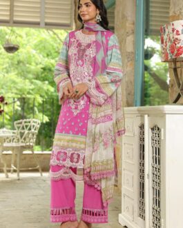 Pakistani Embroidered Suit with Pure Dupatta